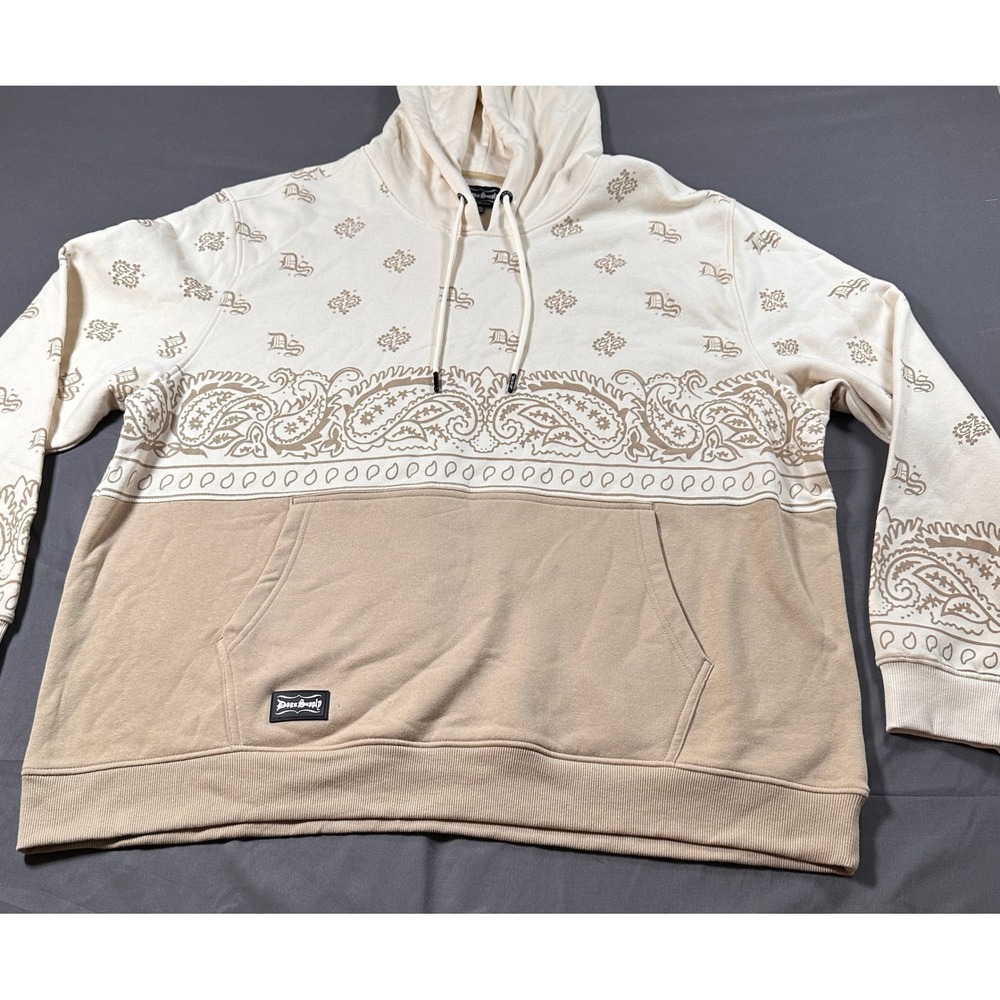 Dogg Supply by Snoop Dogg Mens 3XL Paisley Bandana‎ Print Hoodie Natural (Tan)